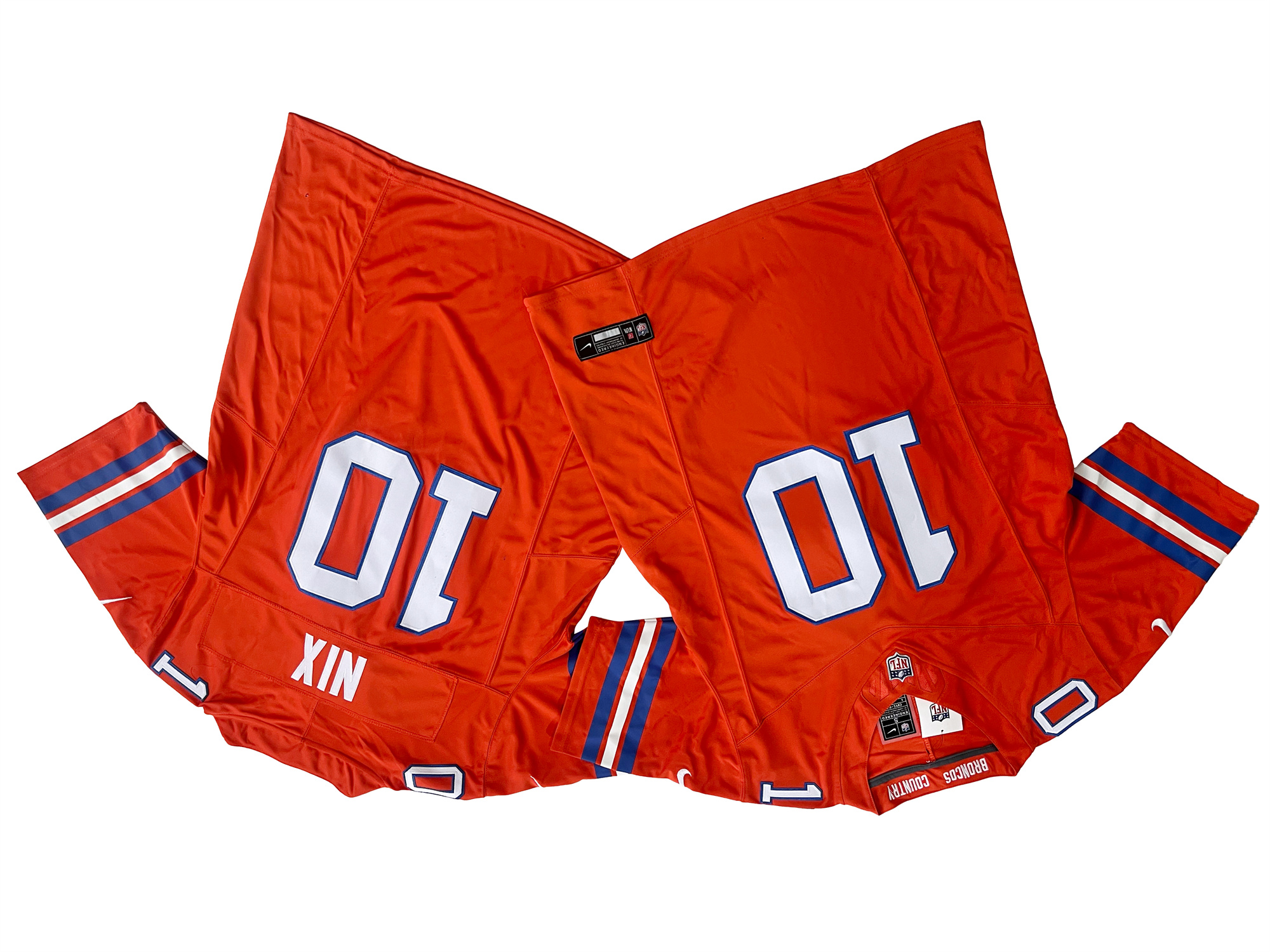 Men Denver Broncos #10 Bo Nix Nike Orange Alternate Mile High Collection 1977 Throwback Vapor F.U.S.E. Limited Jersey